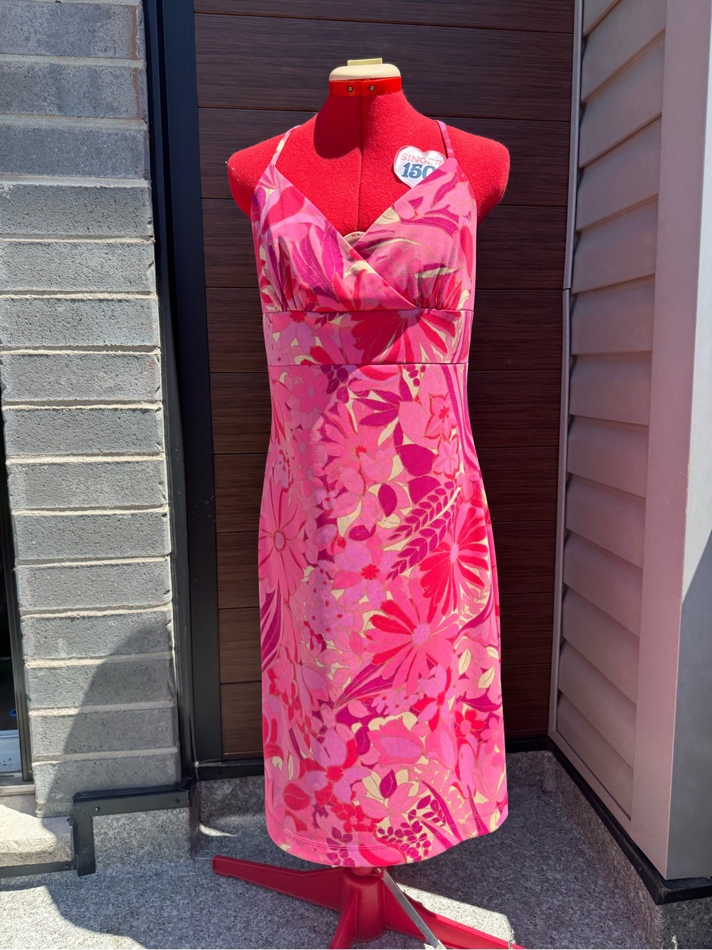 Express Pink Floral Midi Dress